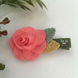 Flor de tecido cor goiaba