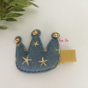 Coroa jeans com dourado