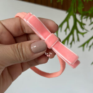 Faixa com laço Chanel salmão