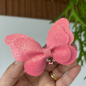 Borboleta glitter fino (rosa)