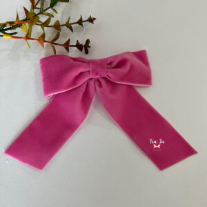 Laço Chanel com pontas rosa (G)